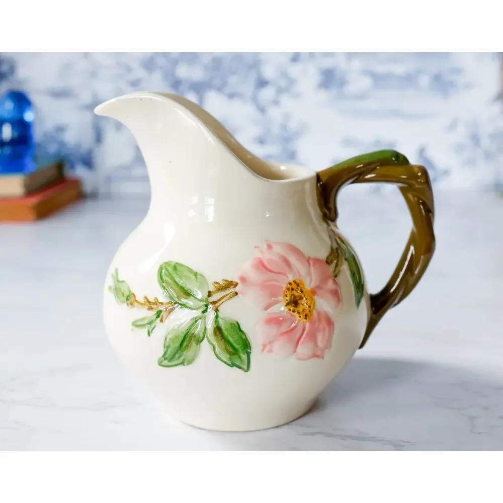 VTG 1940s Franciscan Desert Rose USA Creamer Pitcher Retro MCM Cottage Country